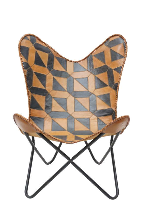 GeoLuxe Leather Butterfly Chair - Image 2
