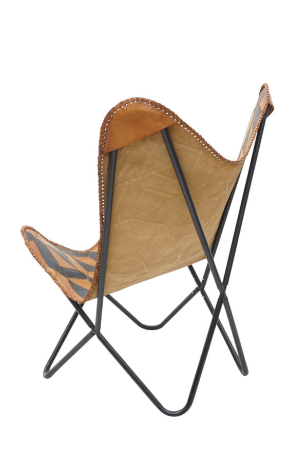 GeoLuxe Leather Butterfly Chair - Image 4