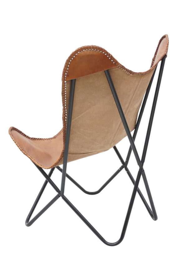 Saddle Luxe Leather Butterfly Chair - Image 3