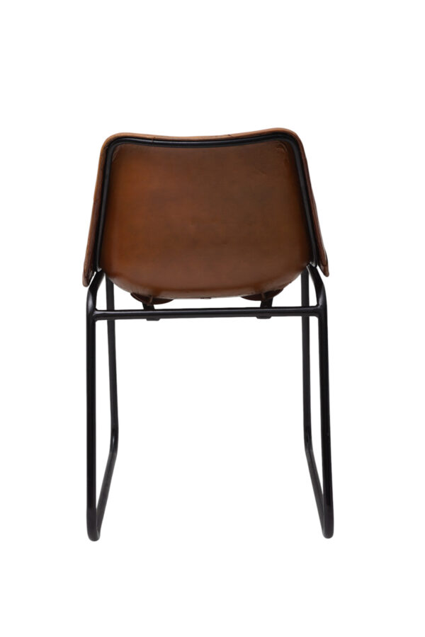 Chevron Charm Leather Dining Chair - Image 4
