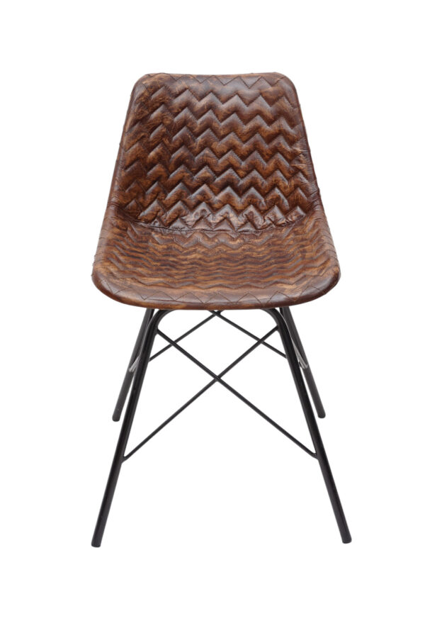 Chevron Charm Leather Dining Chair - Image 2