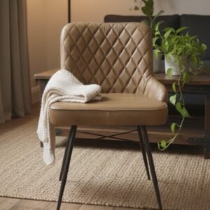 Diamond Quilted Leather Accent Chair