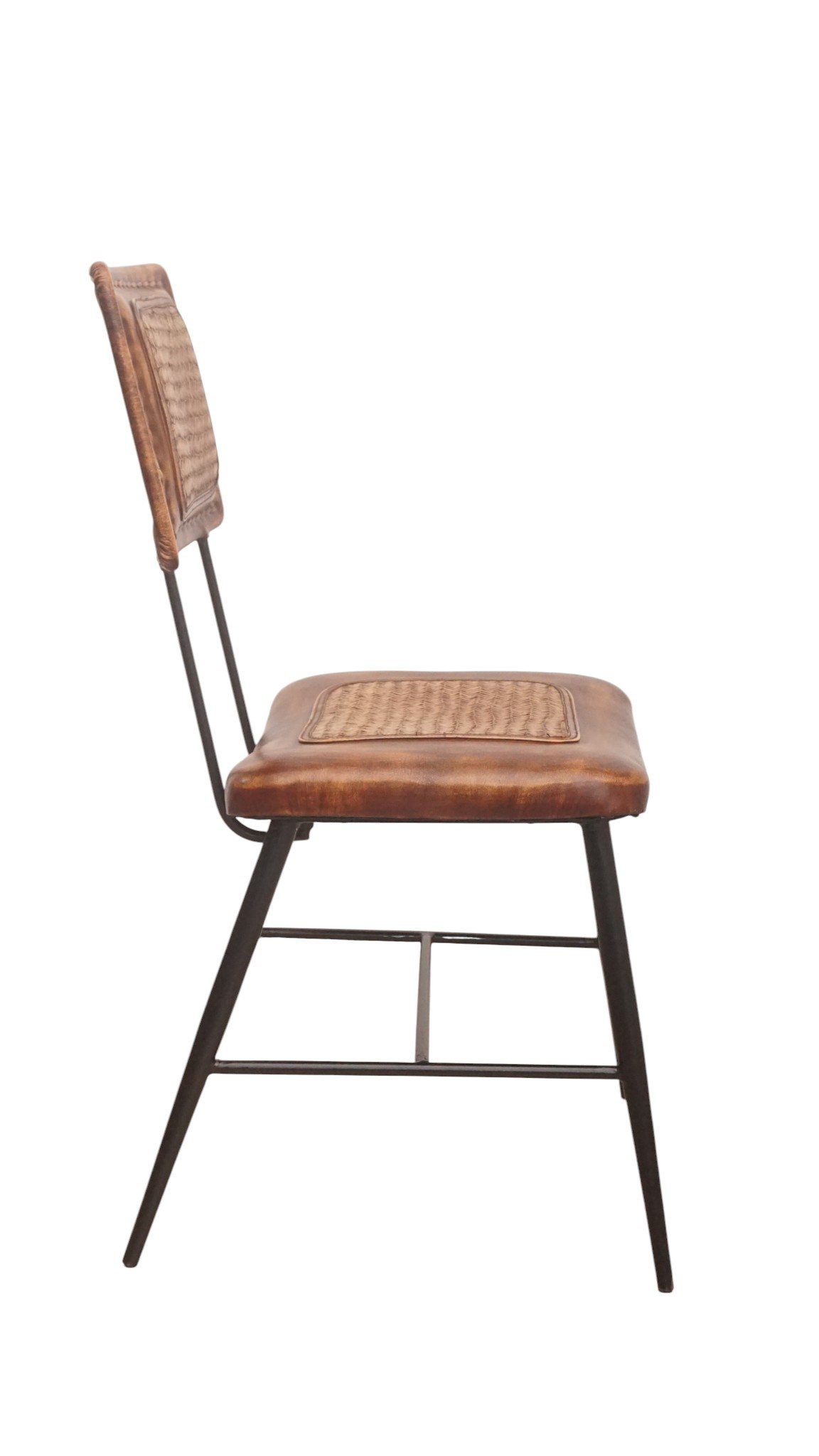 Cane & Leather Dining Chair - Image 4