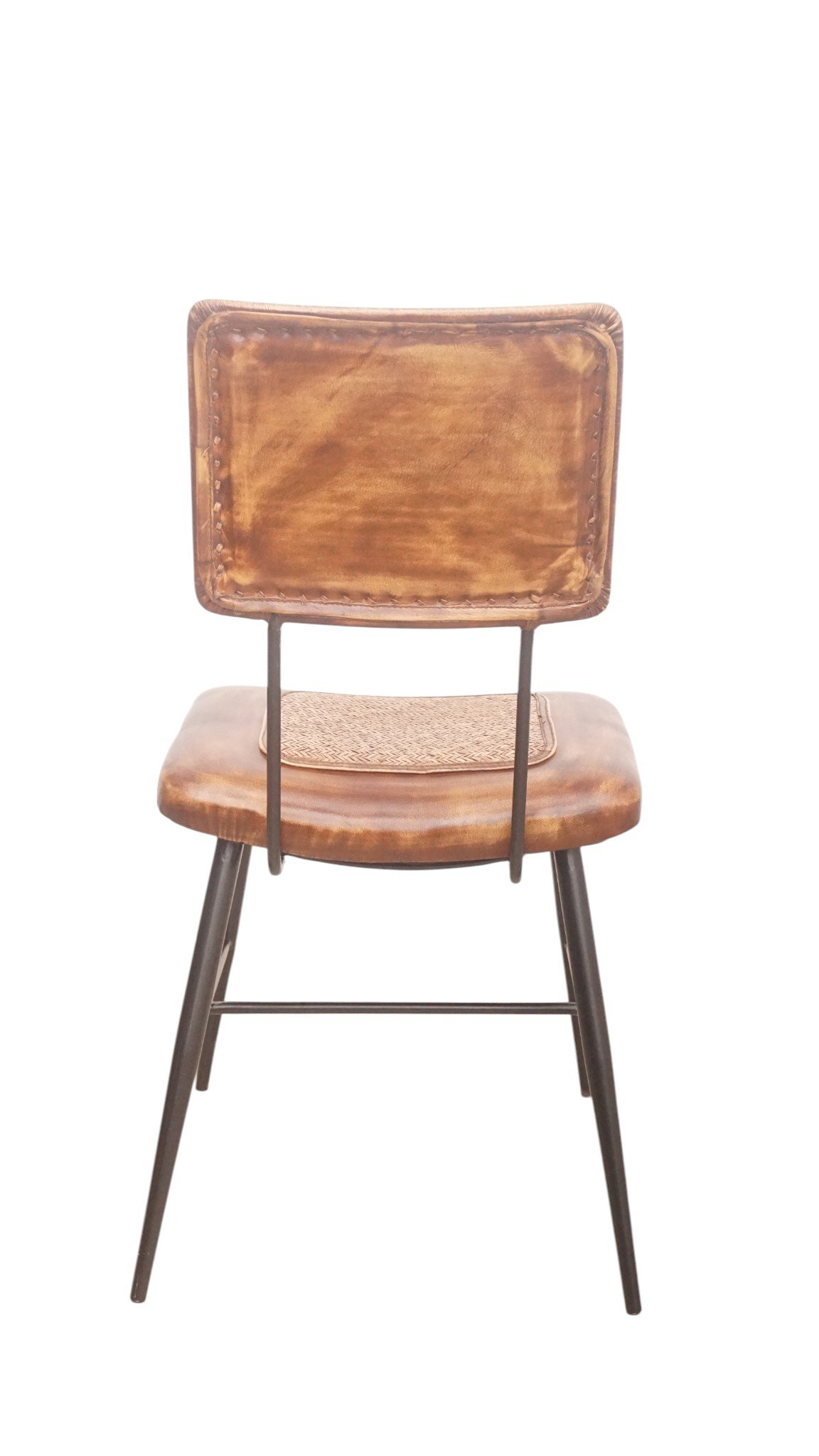 Cane & Leather Dining Chair - Image 3