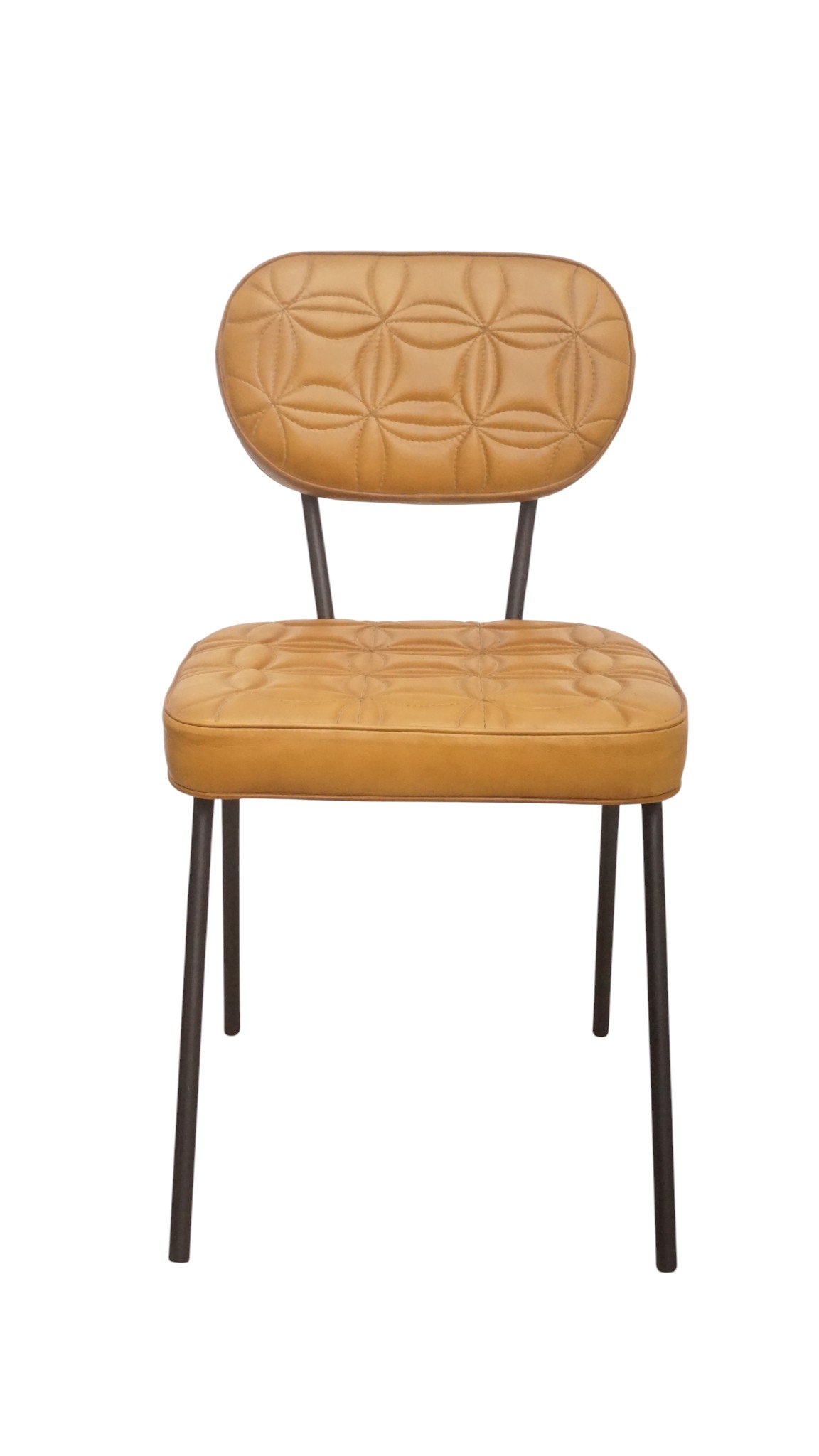 Floral Quilted Leather Dining Chair - Image 2