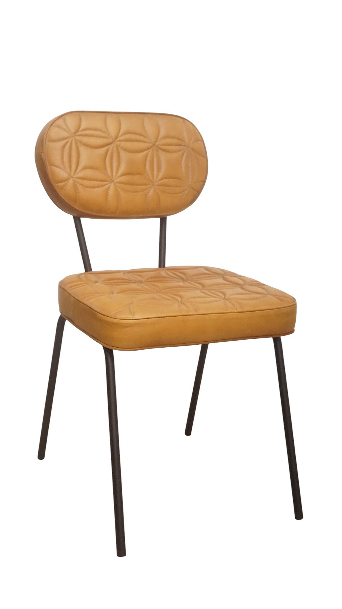 Floral Quilted Leather Dining Chair - Image 5
