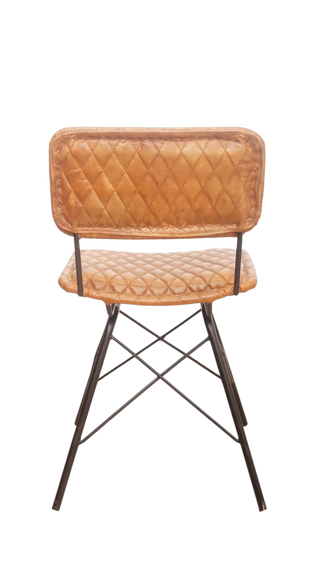 Vintage Quilted Leather Dining Chair - Image 3