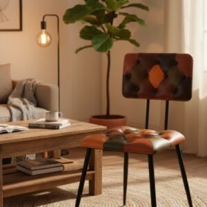 Patchwork Leather Dining Chair