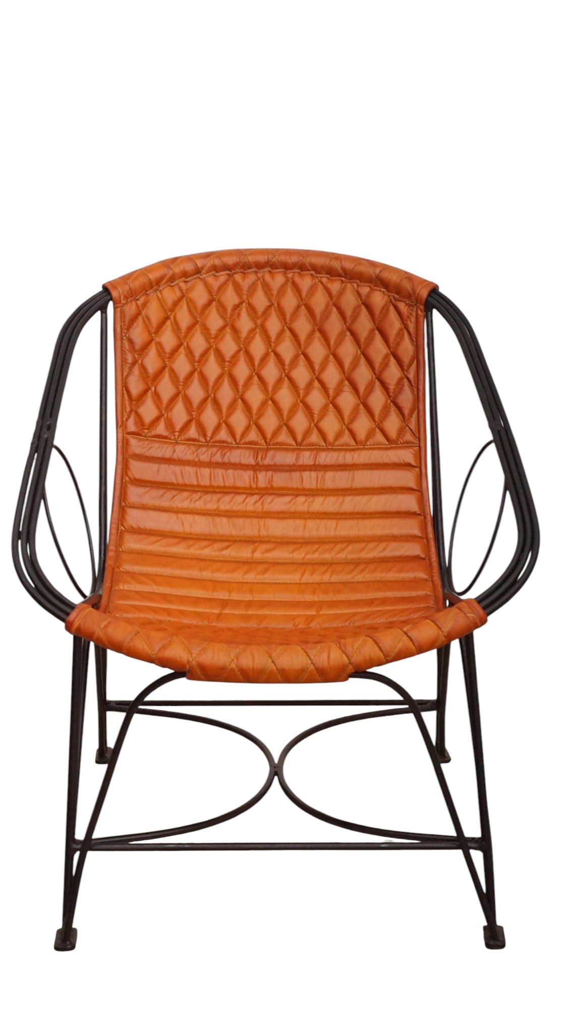 Diamond Quilted Leather Lounge Chair - Image 2