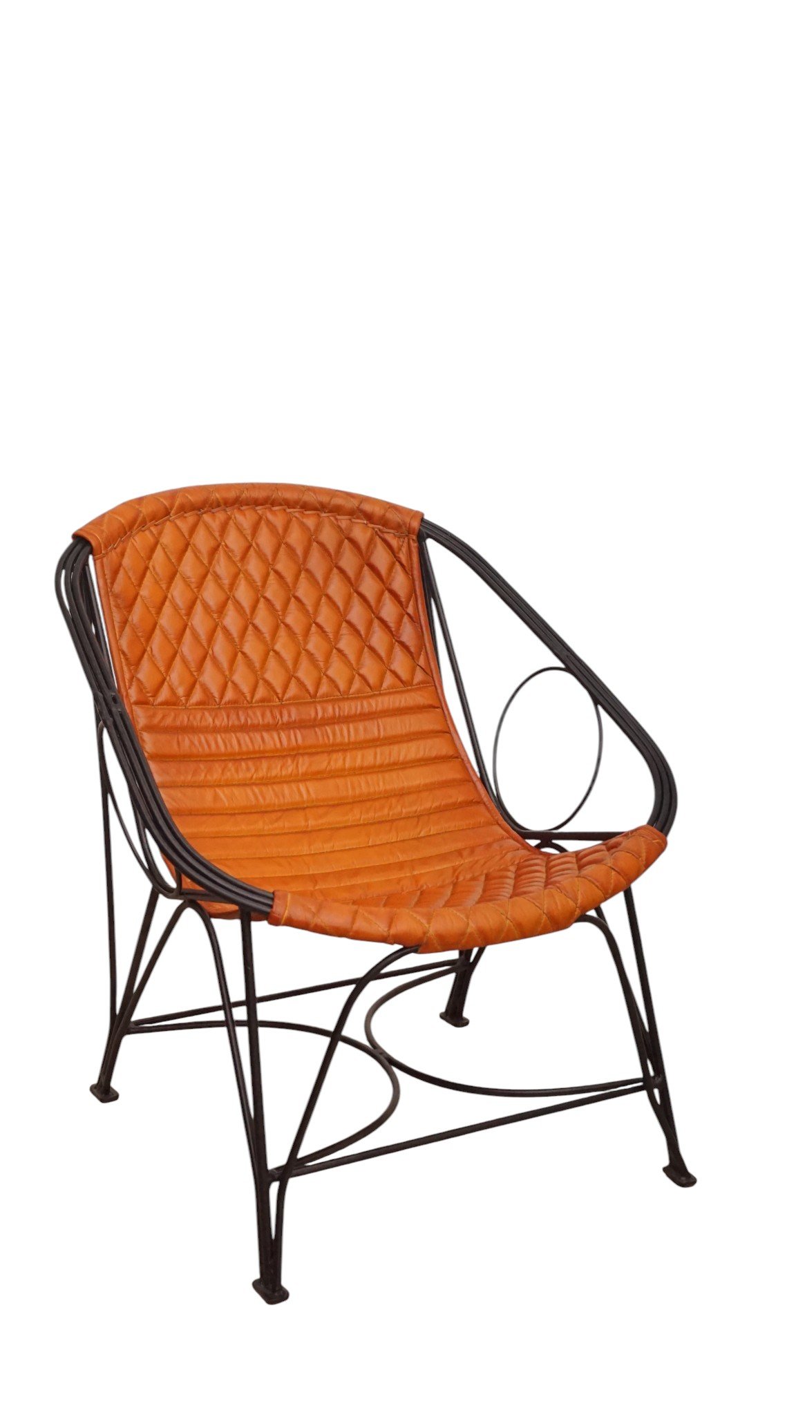 Diamond Quilted Leather Lounge Chair - Image 6