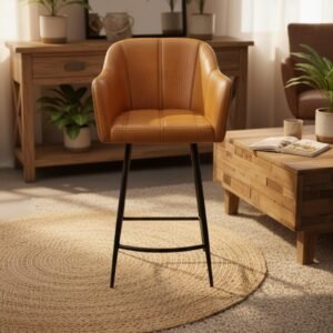 Mools Handicrafts Chesterfield Leather Bar Chair