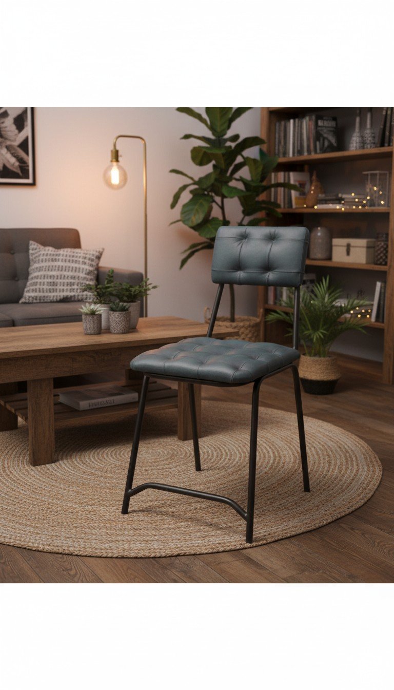 Hudson Tufted Leather Dining Chair
