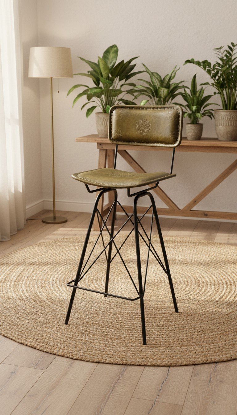 Orion Leather Bar Stool