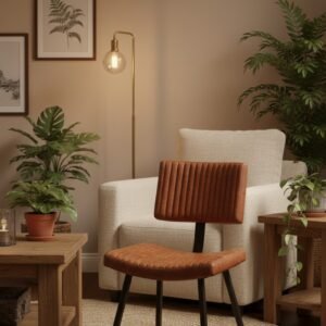 Verona Ribbed Leather Dining Chair