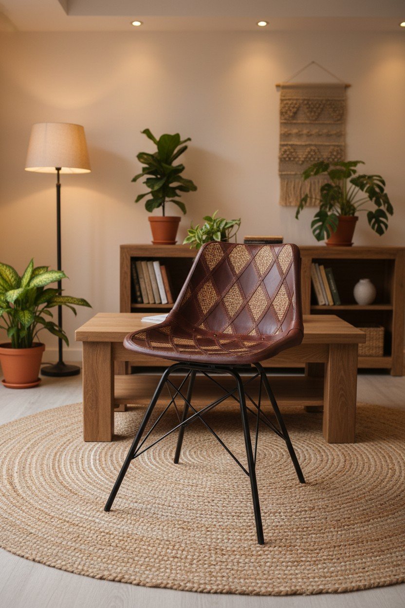 Heritage Woven Leather Dining Chair