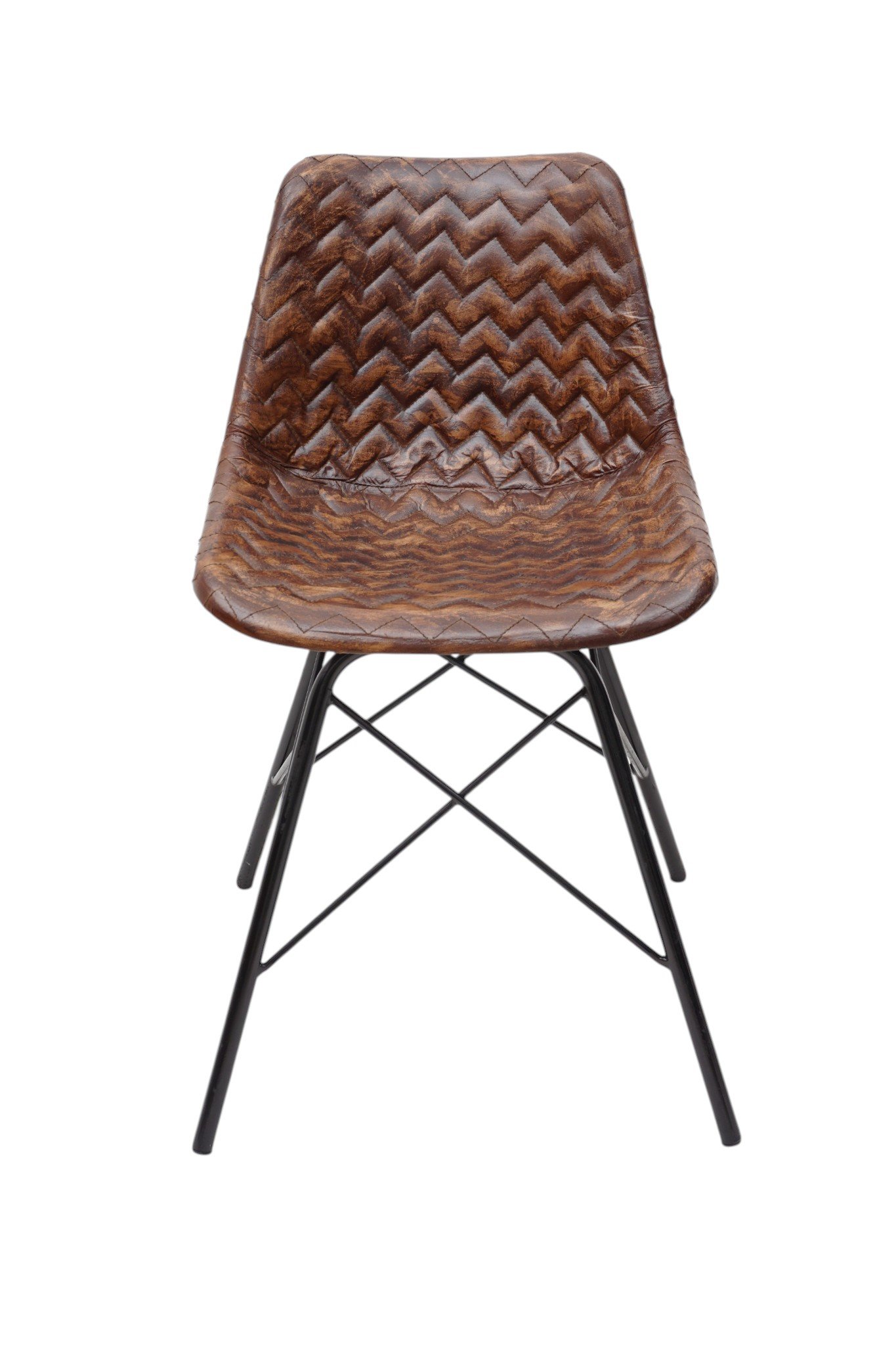 Herringbone Leather Dining Chair - Image 2