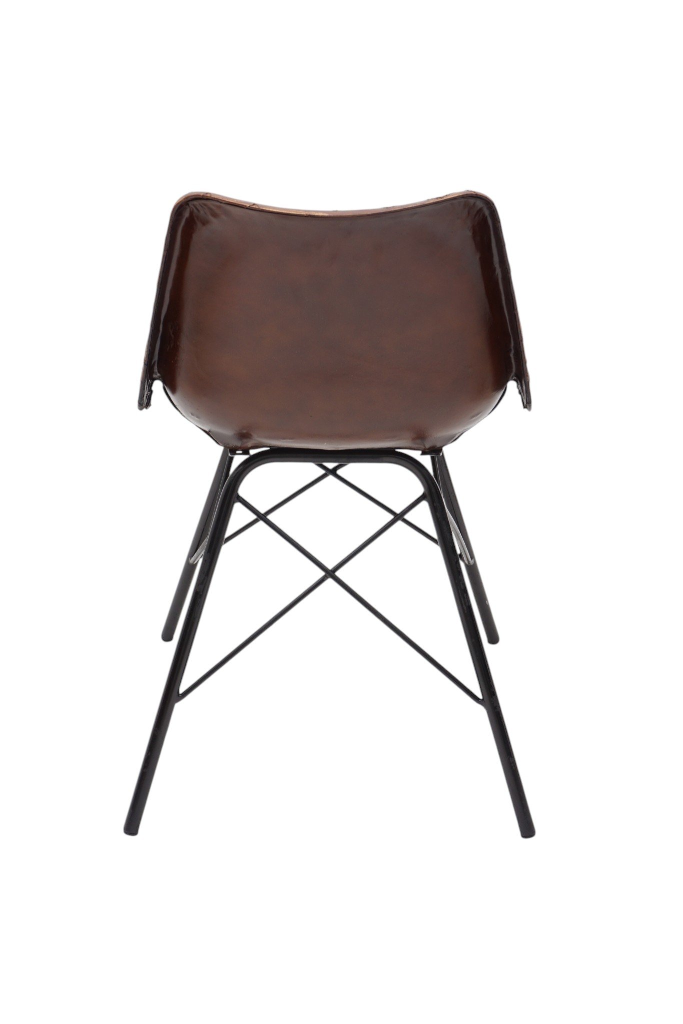 Herringbone Leather Dining Chair - Image 3