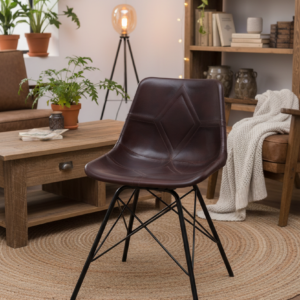 Diamond Crest Leather Dining Chair