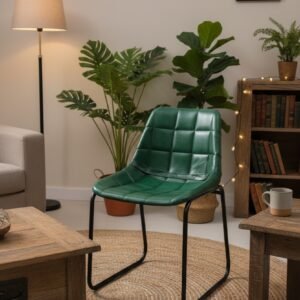 Emerald Leather Cantilever Dining Chair