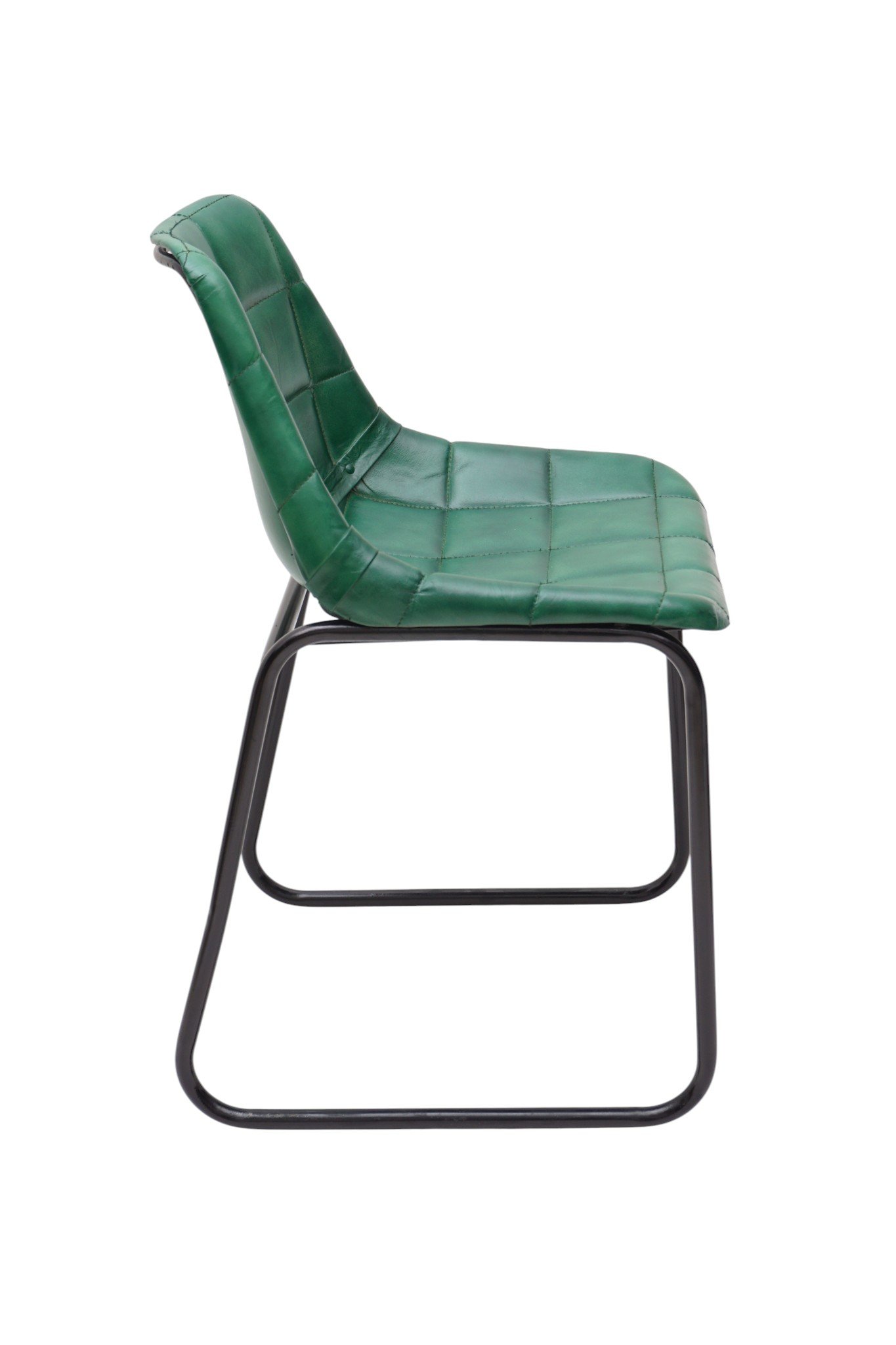 Emerald Leather Cantilever Dining Chair - Image 5