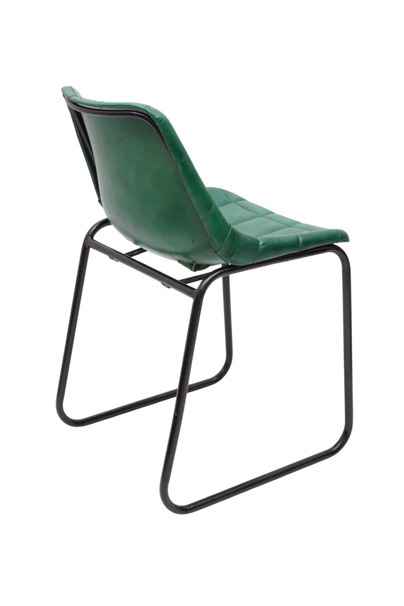 Emerald Leather Cantilever Dining Chair - Image 4