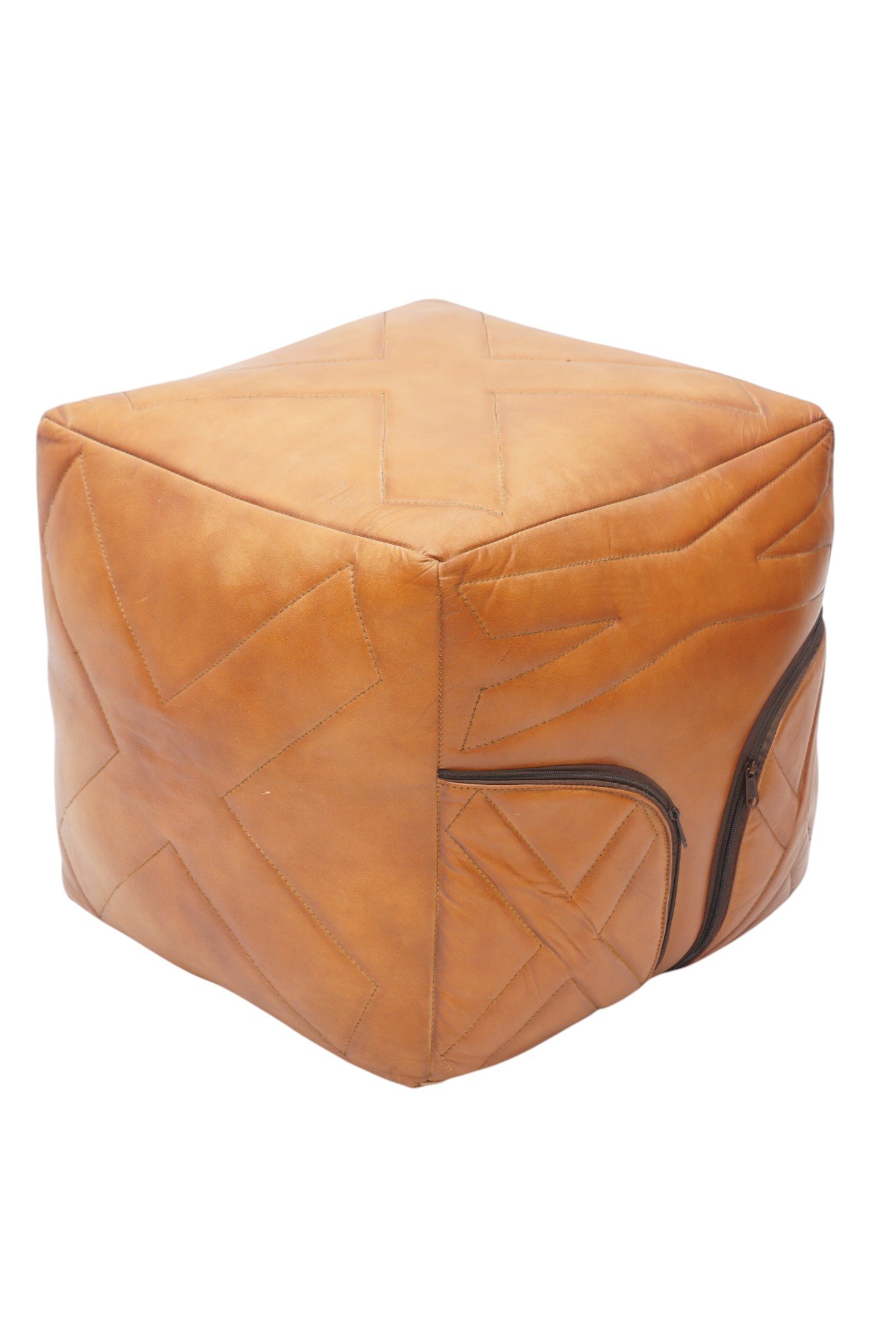 Geo Leather Storage Ottoman - Image 5