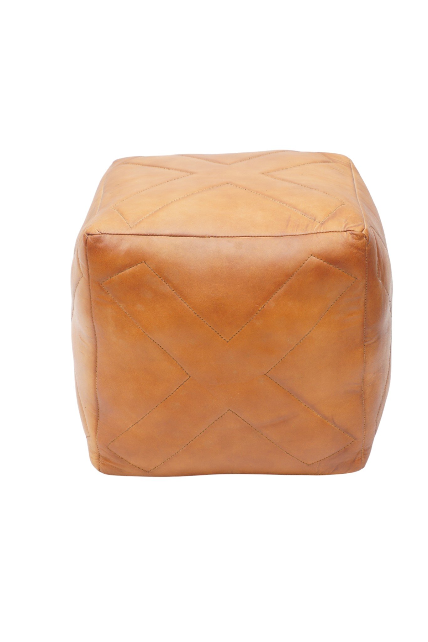 Geo Leather Storage Ottoman - Image 4