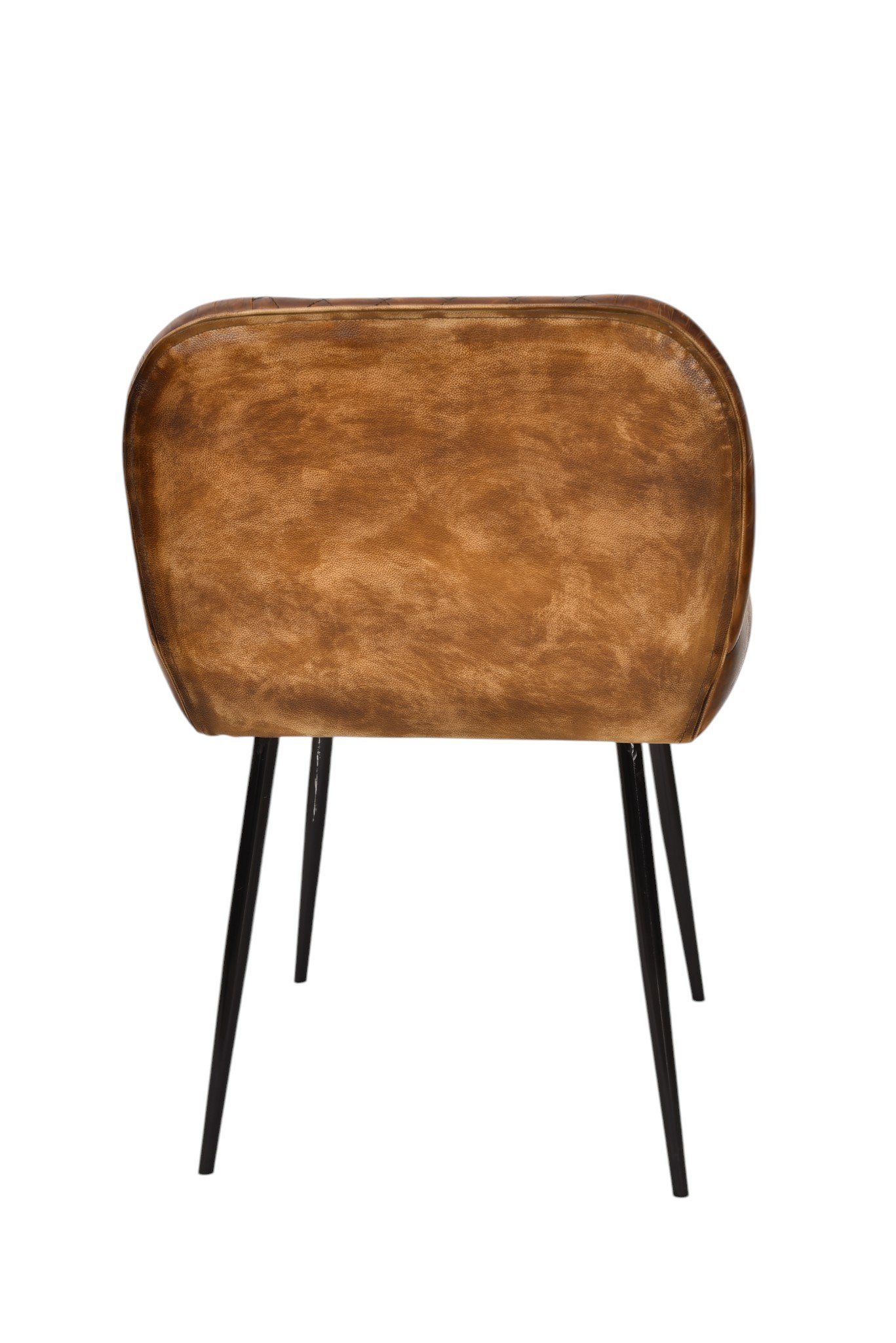 Diamond Quilted Leather Dining Arm Chair - Image 3