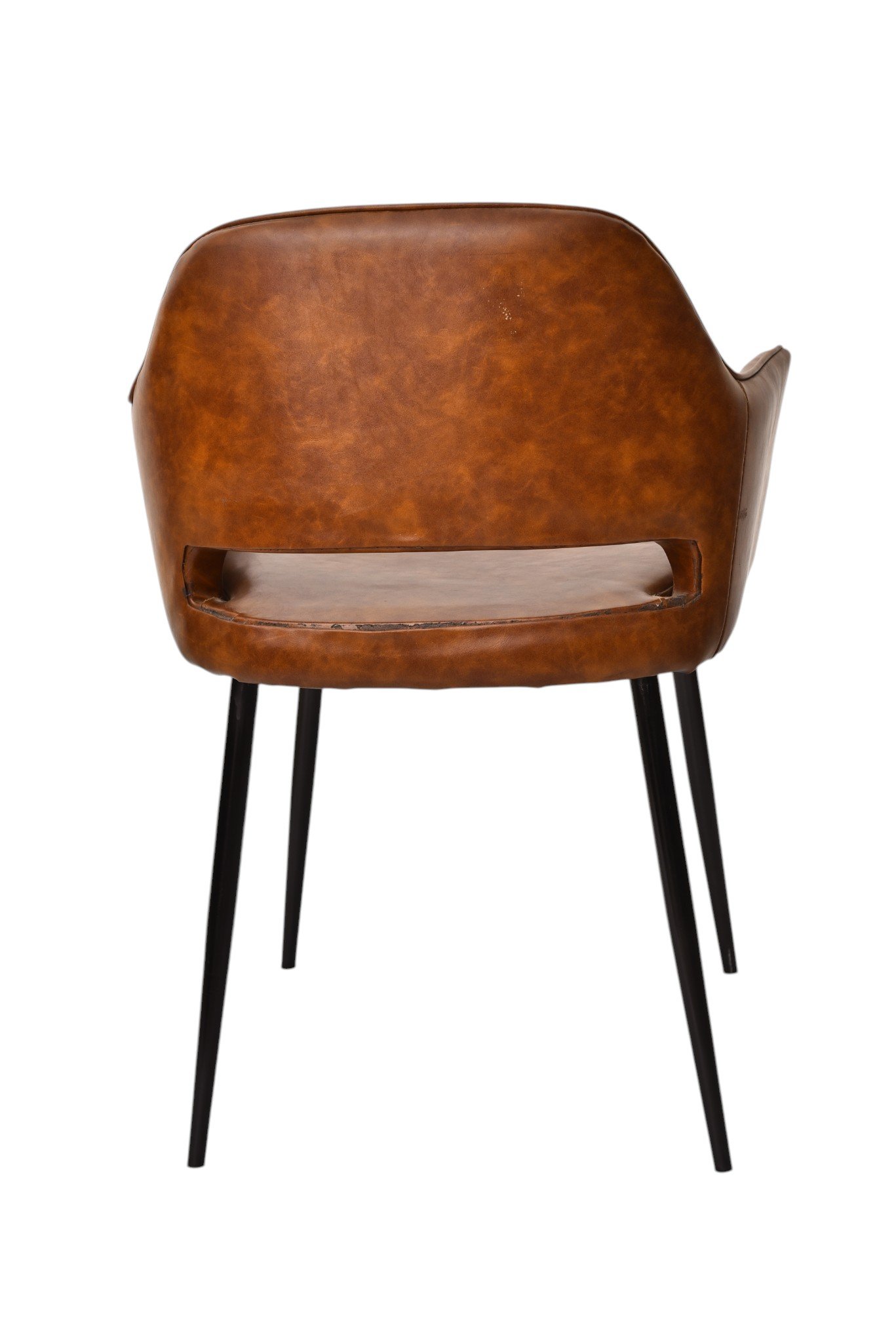 Diamond Quilted Leather Barrel Dining Arm Chair - Image 2