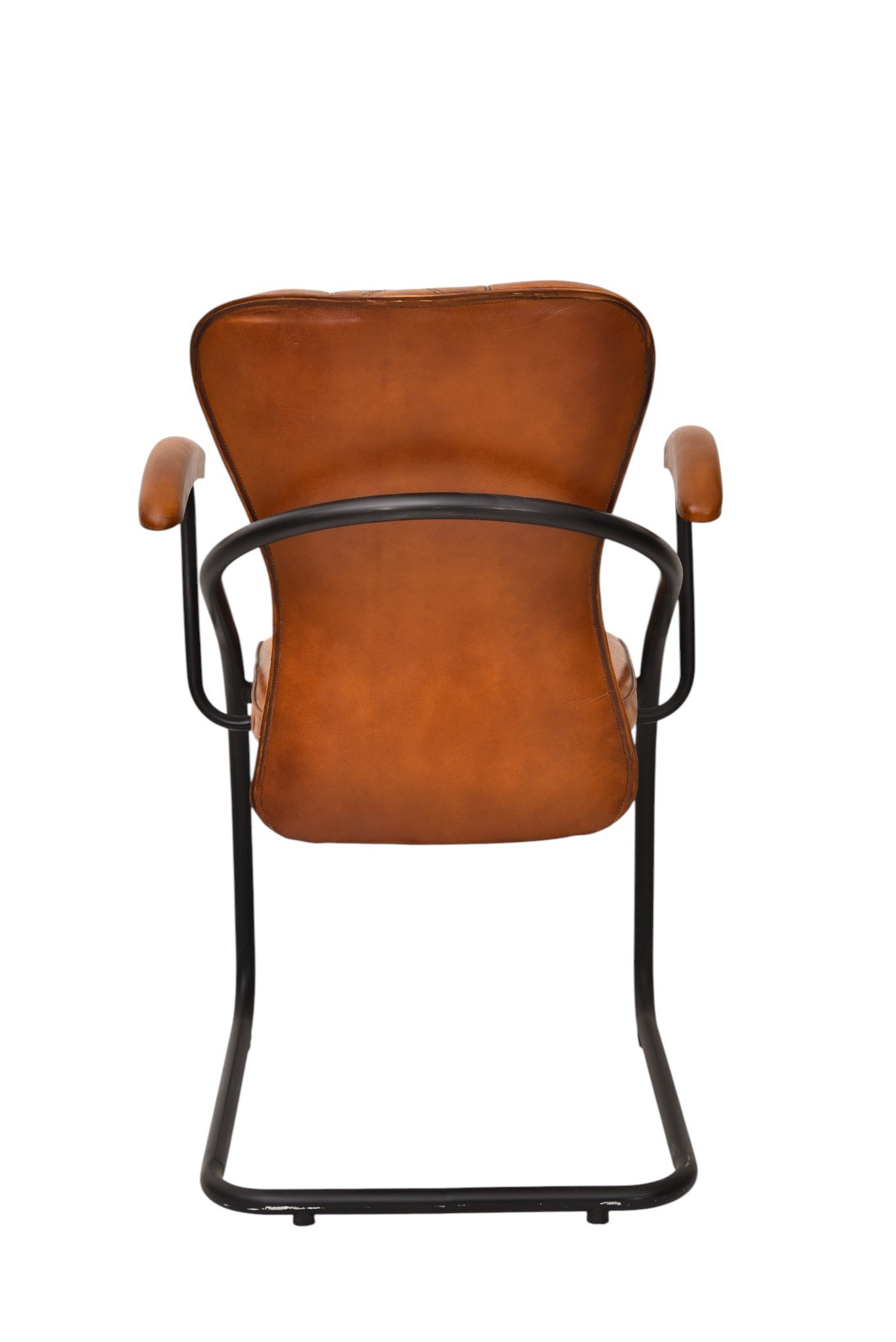 Tufted Leather Cantilever Visitor Chair - Image 3