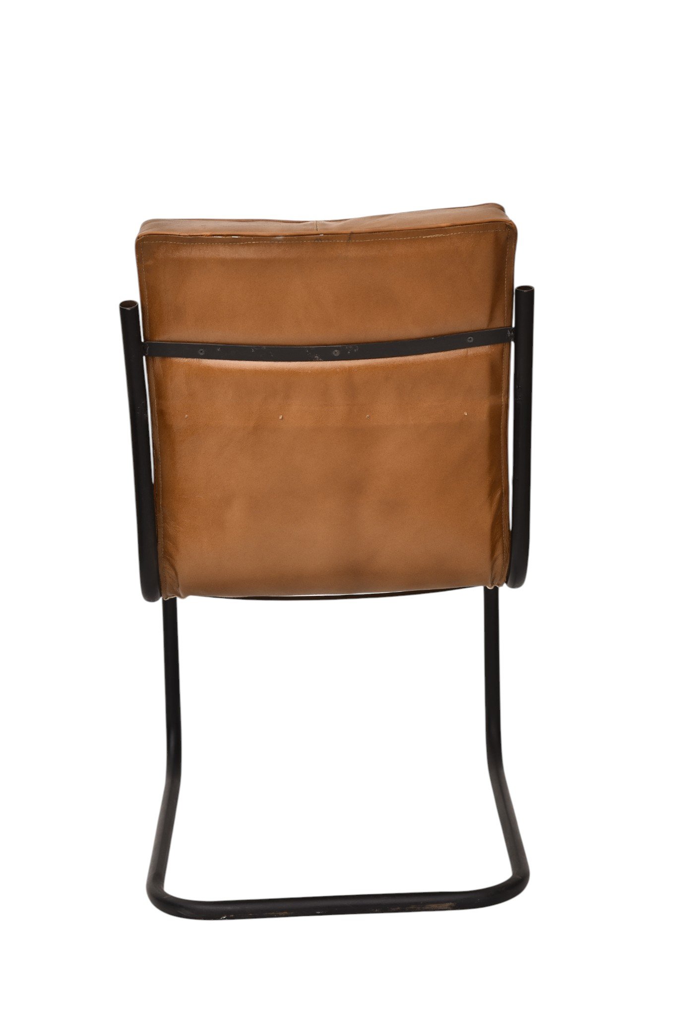 Modern Tufted Leather Cantilever Dining Chair - Image 3