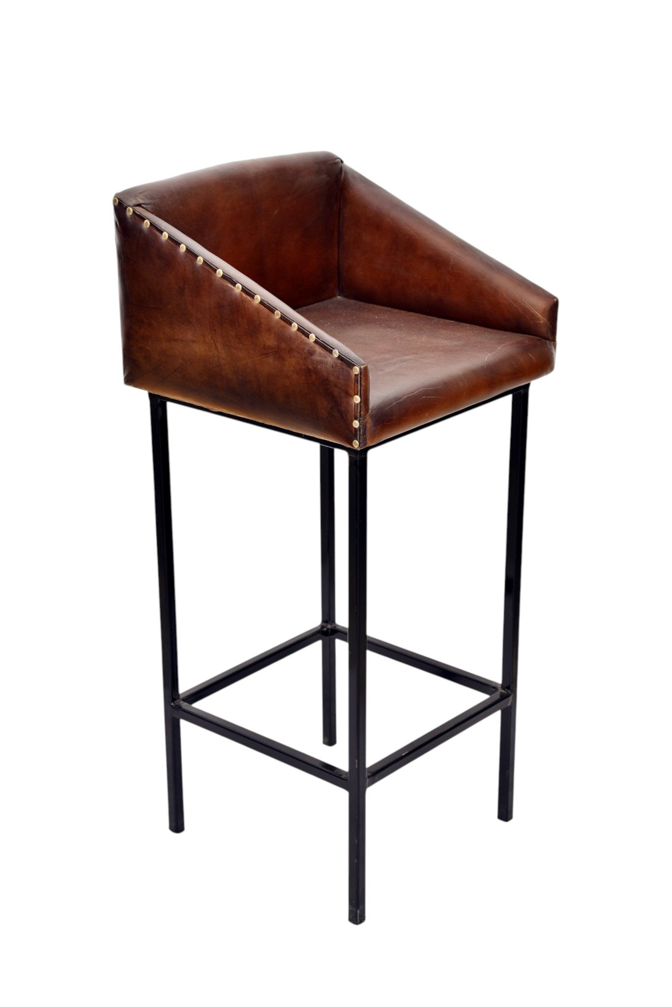 Premium Leather Bar Chair with Armrests - Image 2