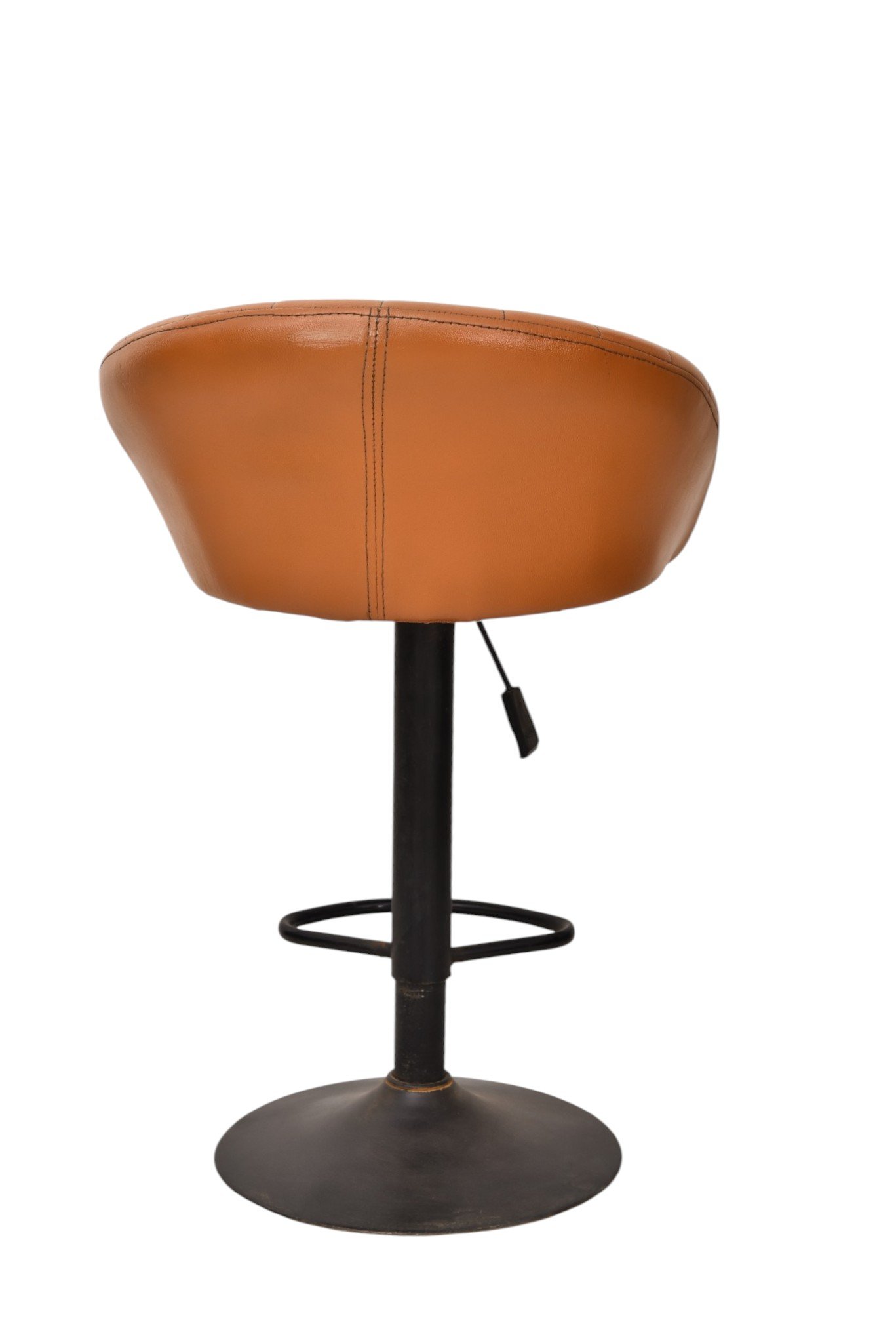 Swivel Leather Bar Chair with Pedestal Base - Image 3