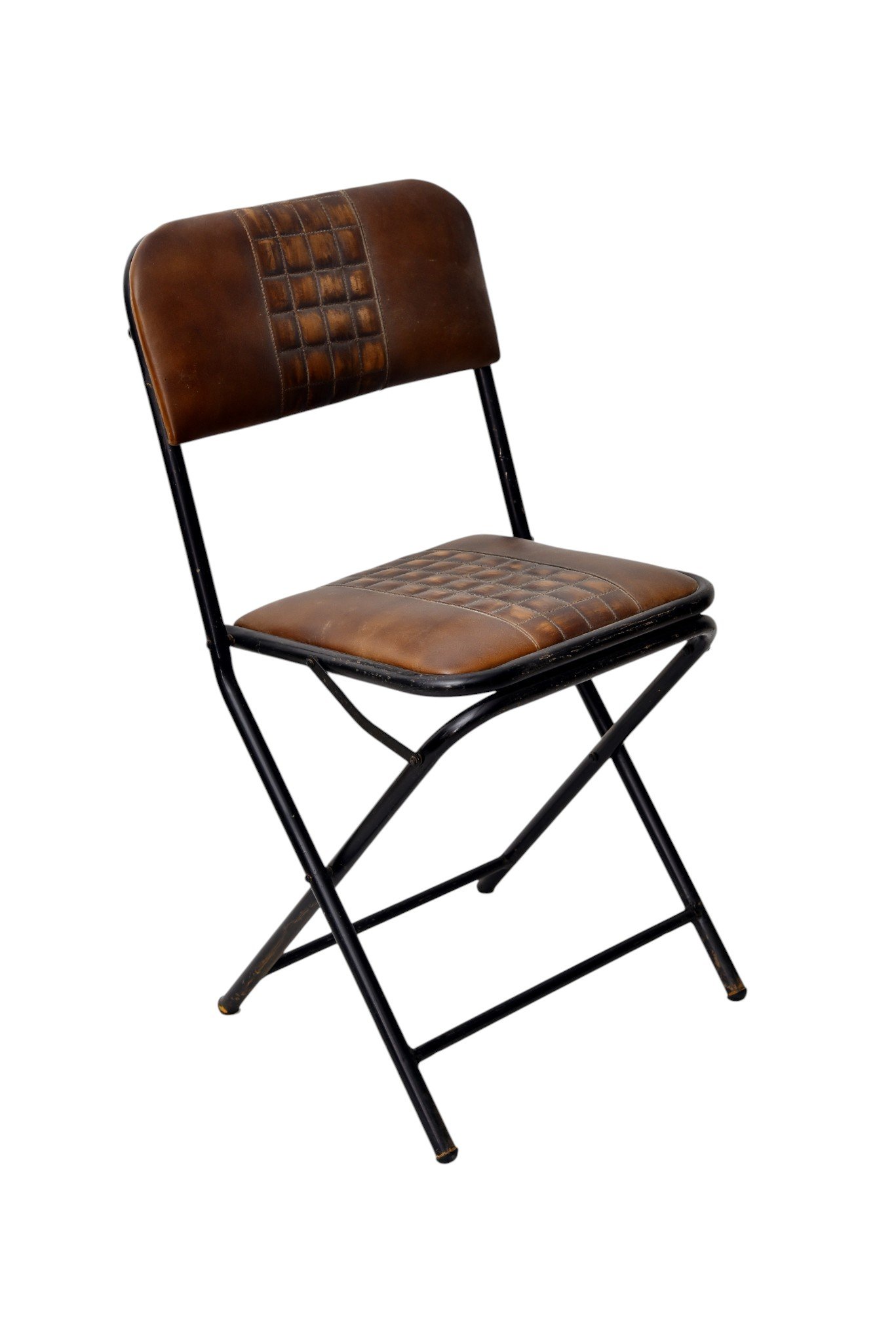 Foldable Leather Chair with Iron Frame - Image 5