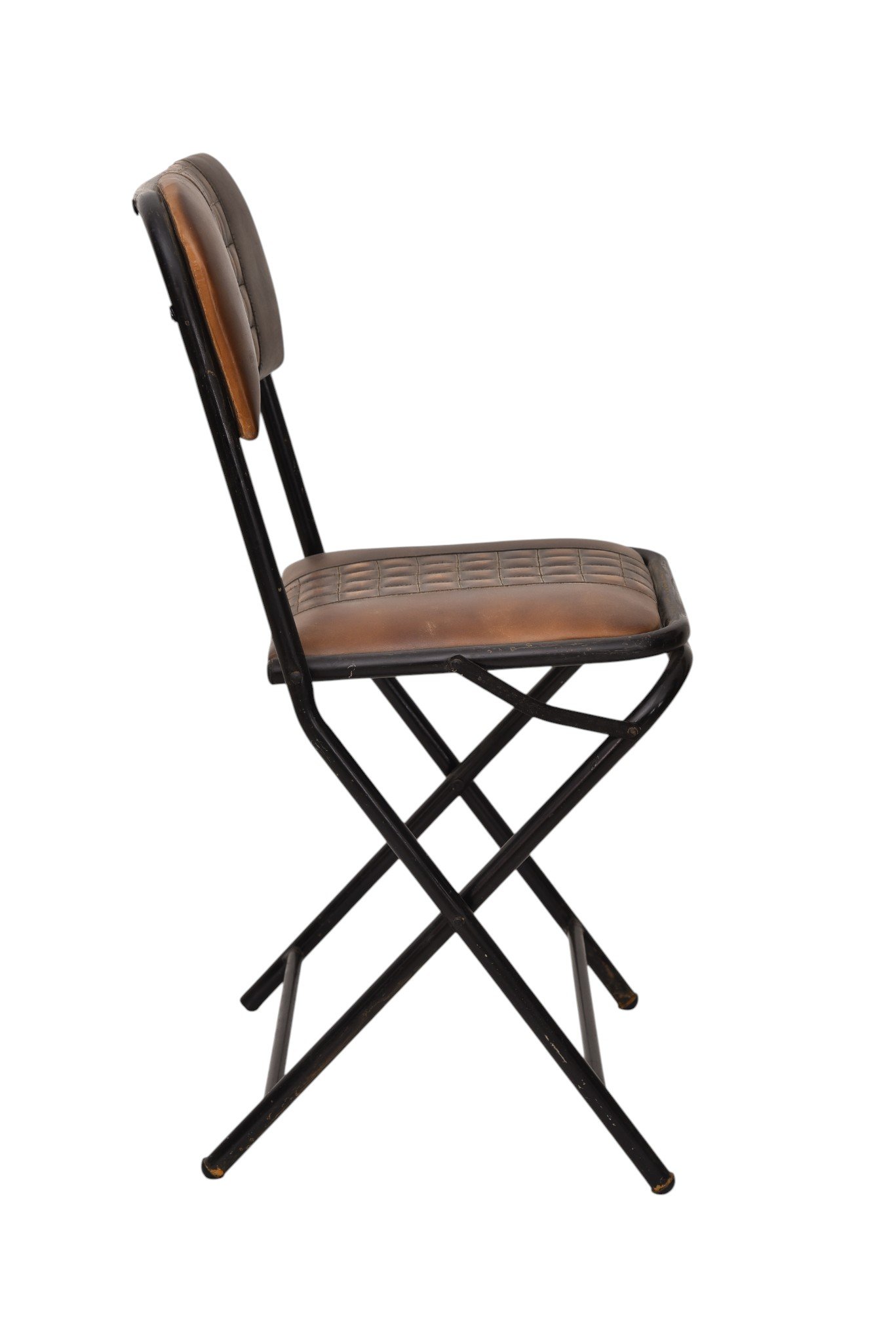 Foldable Leather Chair with Iron Frame - Image 4
