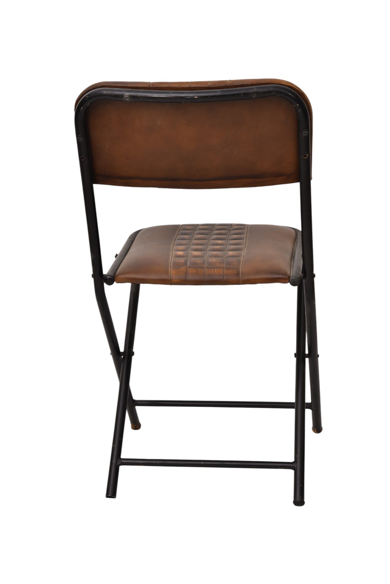 Foldable Leather Chair with Iron Frame - Image 3