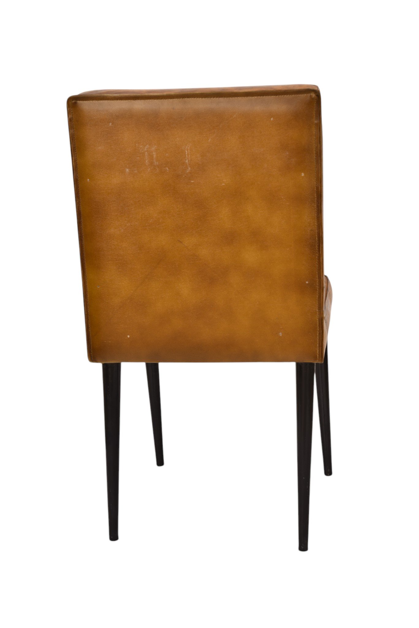 Modern High Back Leather Dining Chair with Metal Legs - Image 3